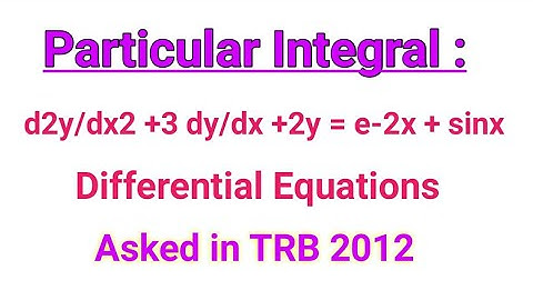 TRB polytechnic 2012 Previous year question | Differential equations