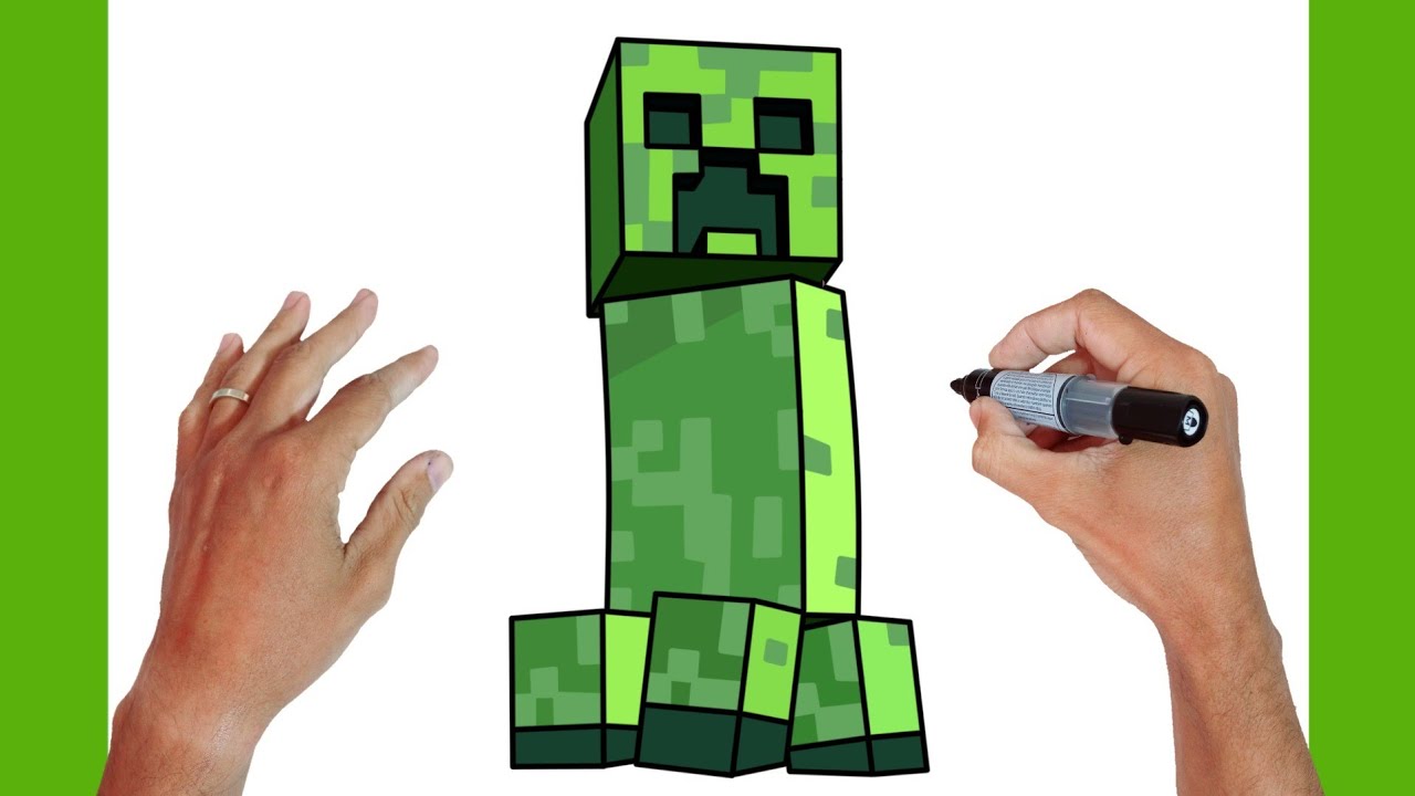 Como desenhar o Creeper do Minecraft ✍️😬 #desenho #minecraft