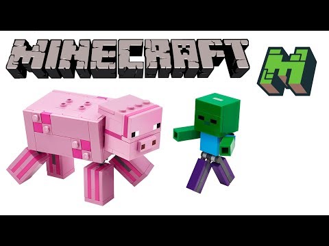 Lego Minecraft  21157  BigFig Pig with Baby Zombie  UNBOXING