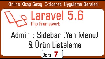 7 Laravel E Ticaret Admin Sidebar ve Urun liste sayfalari