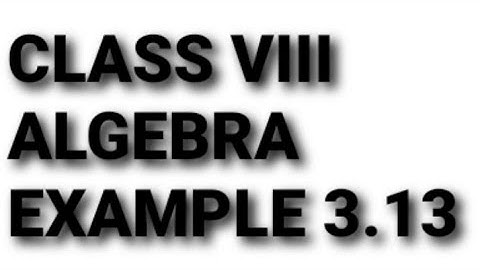 class 8 algebra example 3.13