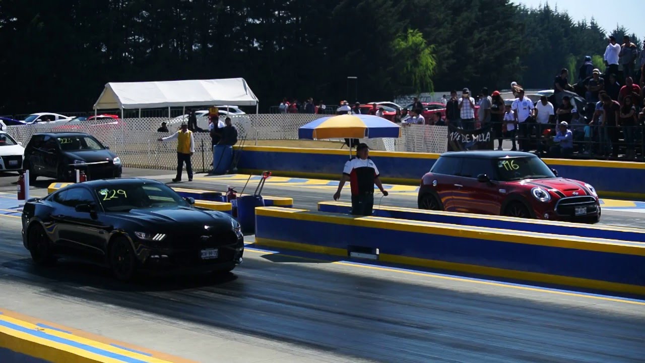 Mustang GT vs Mini Cooper S F56. Arrancones Pegaso, marzo 13 2016 YouTube