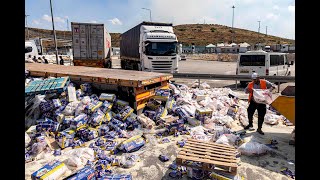 Israelíes destruyen camiones que trasladaban ayuda humanitaria a Gaza
