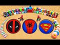 How to make Spiderman Family with Spiderman, Superman and Deadpool, 7up, Fanta &amp; Coca Cola vs Mentos
