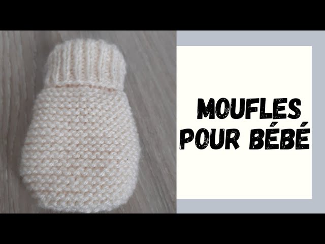 Moufles tricot multi rayures bleues bébé garçon