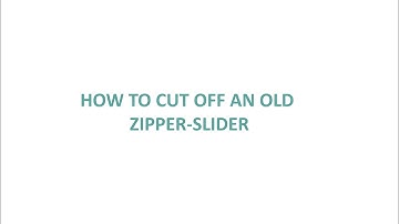 How to remove a zipper-slider