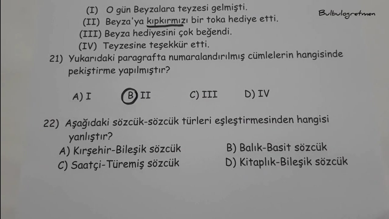 4.sınıf türkçe 2.dönem deneme sınavı @Bulbulogretmen #4sınıf #türkçe #deneme