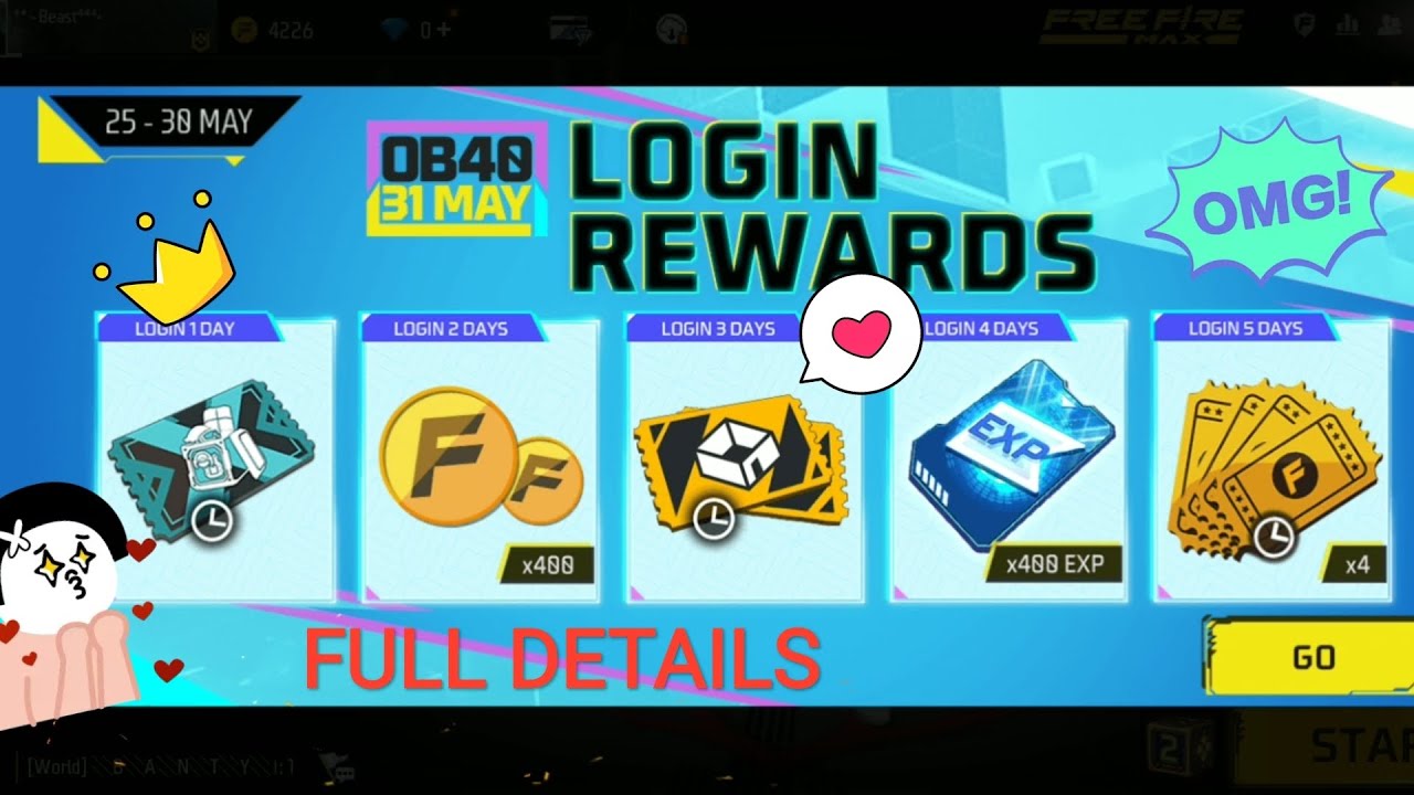 😱Today Update 😱 Login Rewards✔️ Full✔️Details😍🔥Garena Free Fire😈 