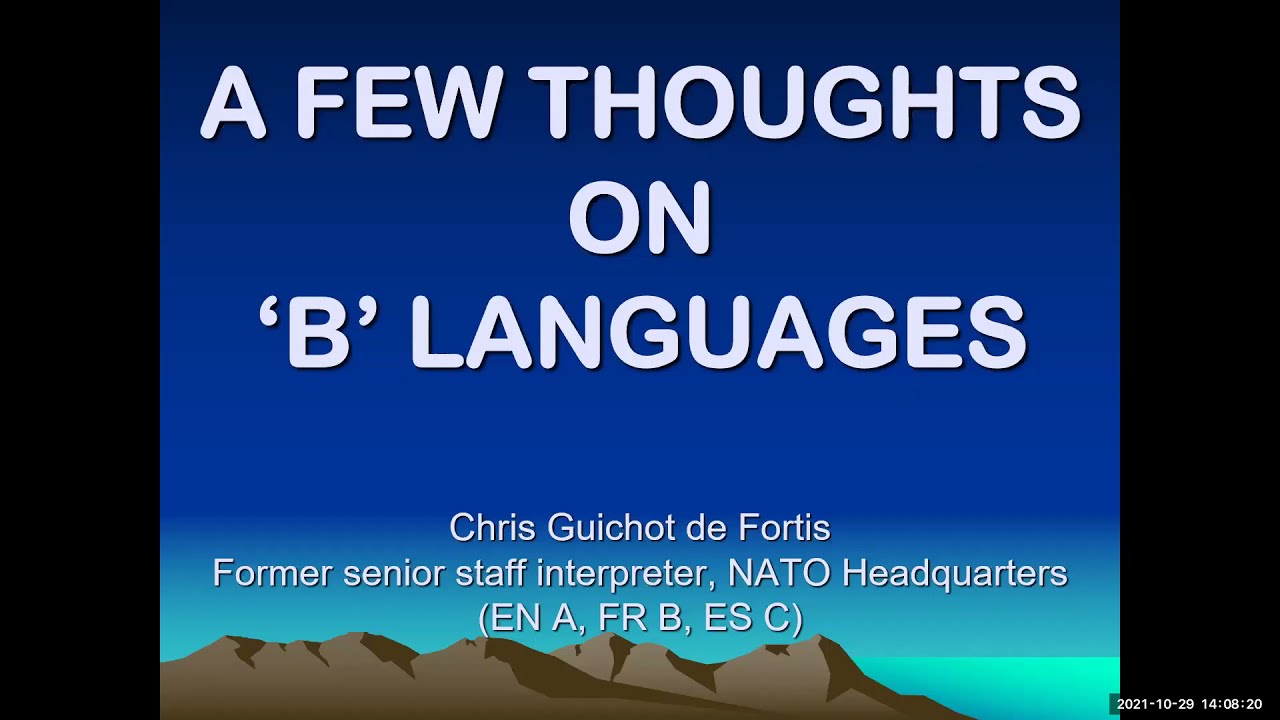 Thoughts on B Languages