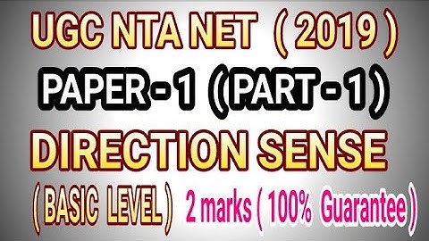 Direction sense Part 1 UGC NTA NET 2019 PAPER 1
