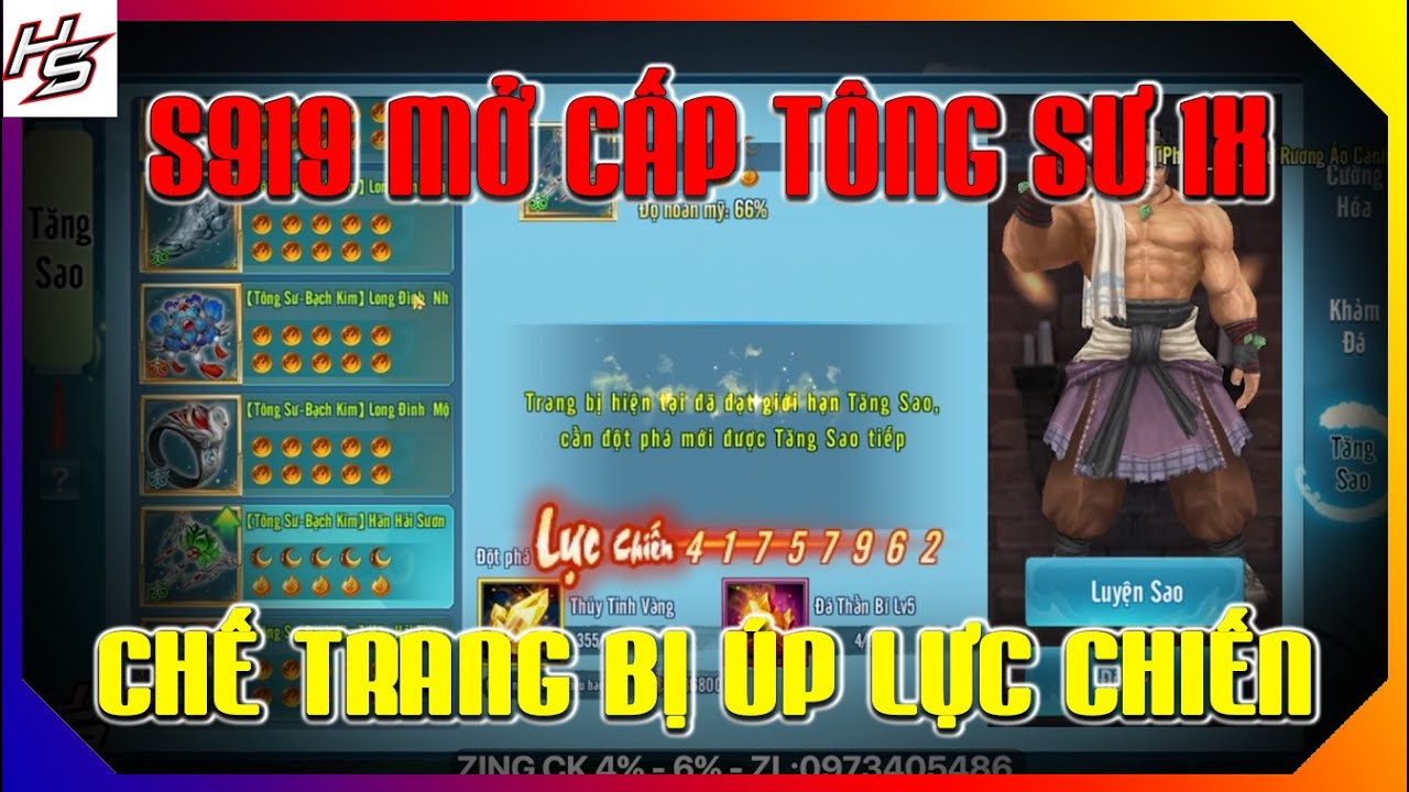 VLTK MOBILE - S919 MỞ CẤP TÔNG SƯ 1X - CHẾ TRANG BỊ ÚP LỰC CHIẾN | Thiên Nhai TV