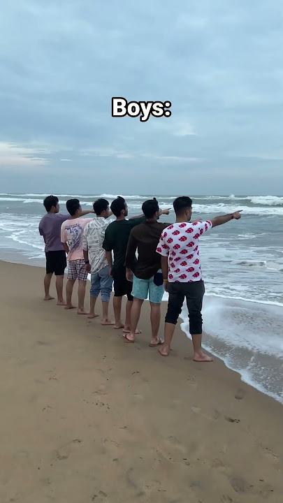 Girls vs Boys on beach | Anime edition