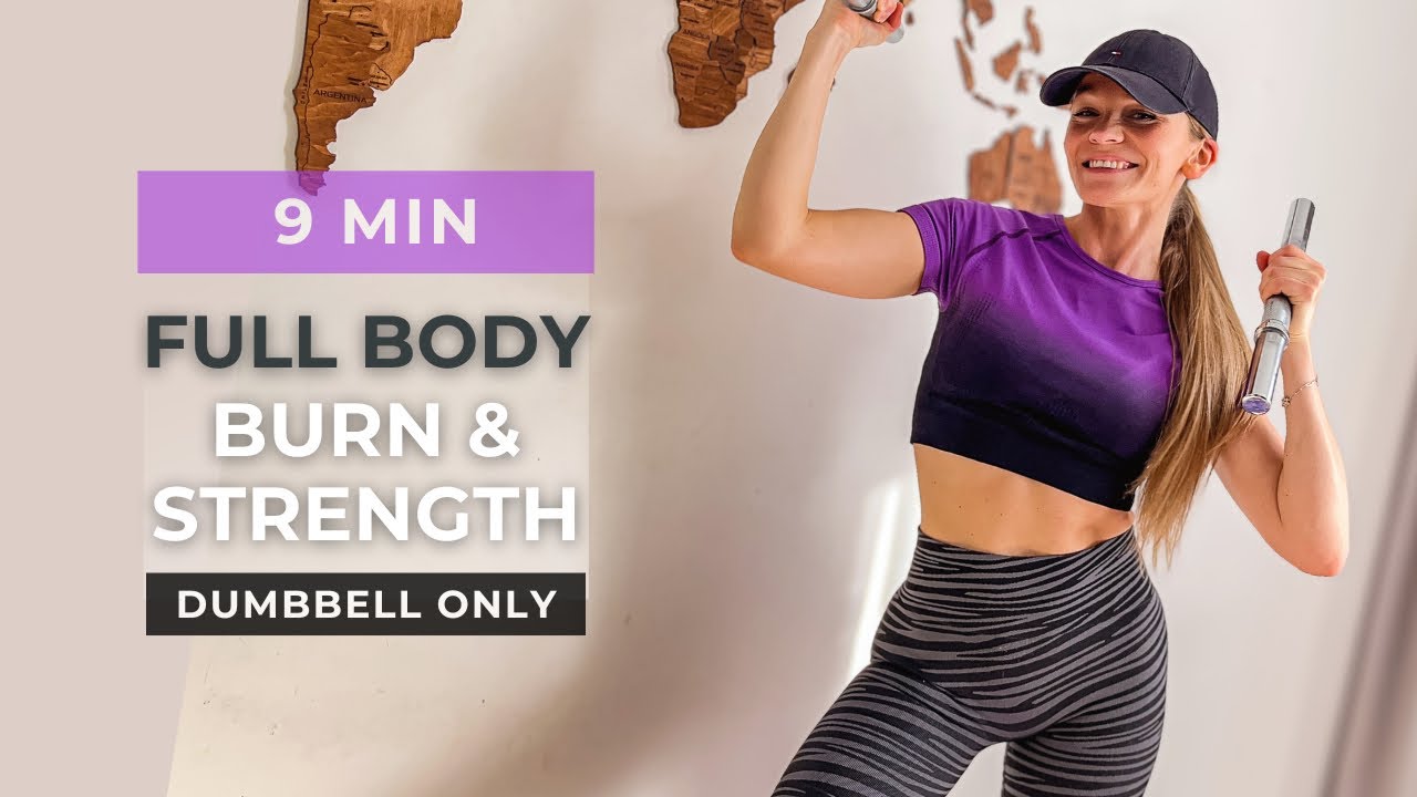 9 min Full Body Dumbbell Workout | Burn Fat & Build Strength | At Home ...