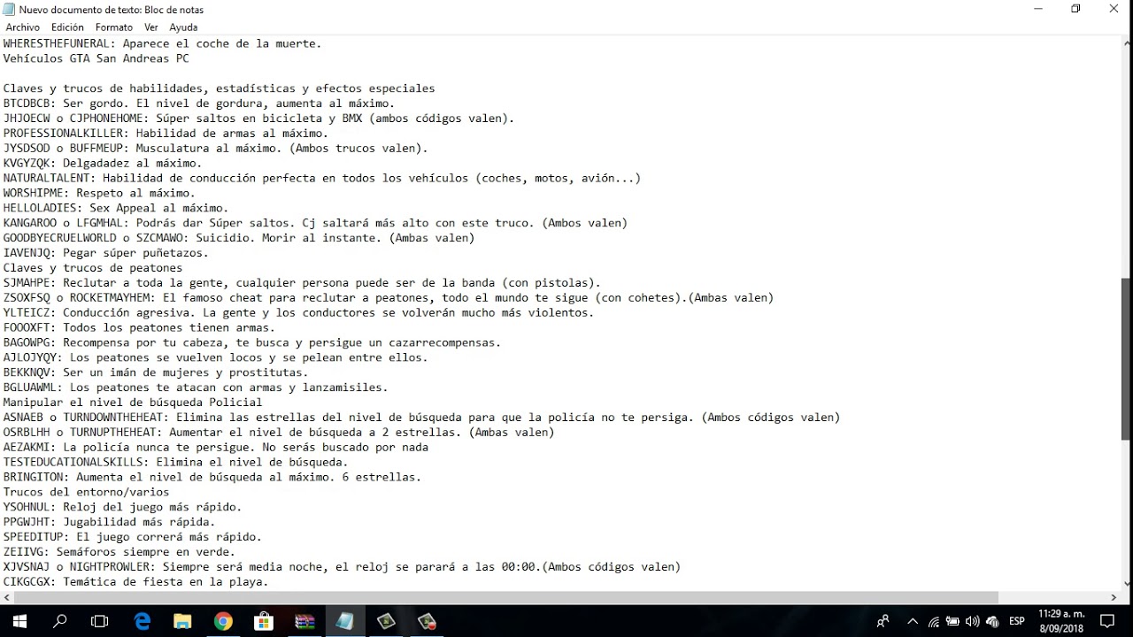 claves de gta san andreas todos - YouTube