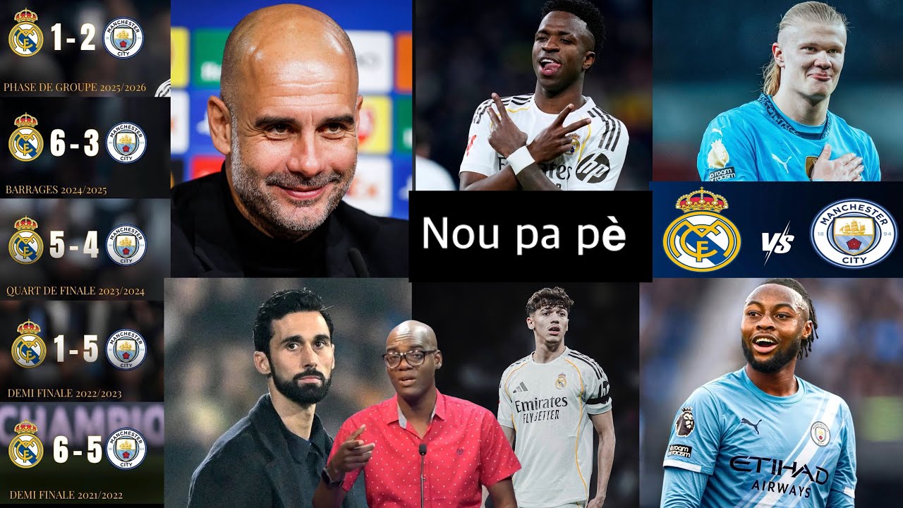 Fred fè yon bèl rale sou Real Madrid vs Manchester City jodia, City favori men pridan ak Vinicius…