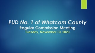 November 10, 2020 - Regular PUD Commission Meeting