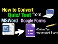 How to Convert Quiz/Test from MSWord to Google Forms