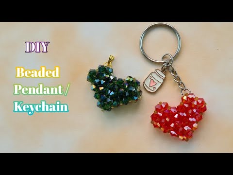 Easy DIY Beaded Heart Pendant or Keychain Tutorial | วิธีทำจี้หรือพวง ...