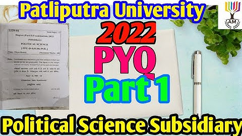 ppu ba part 1 political science subsidiary paper 1|ppu 2022 pol sci suby question paper|ppu 2022 qu|
