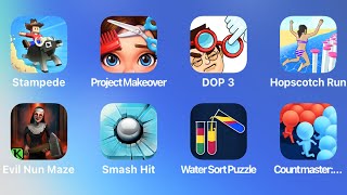 Rodeo Stampede, Project Makeover, DOP 3, Hopscotch Run, Evil Nun Maze, Smash Hit, Water Sort Puzzle screenshot 4