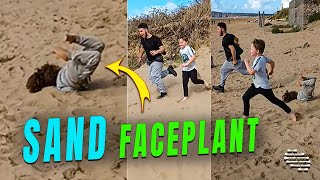 Kid Falls Over on the Beach and Faceplants the Sand