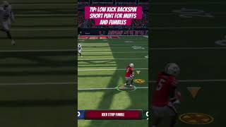 Punting Tips Low Punt, Backspin, Chaos