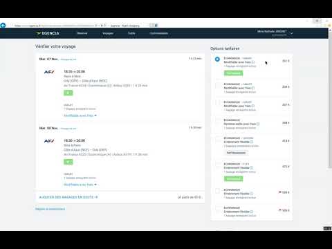 EGENCIA tuto réservation avion