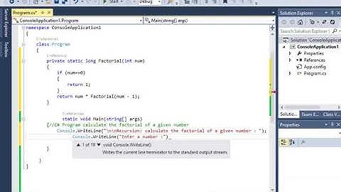 C# Program calculate the factorial of a given number: Recursive