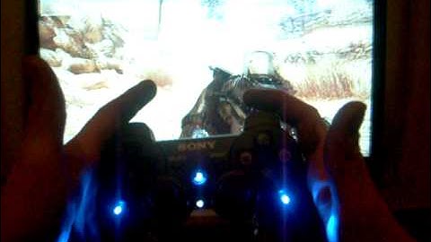 ps3 controller mod with rumble leds (blue and white)