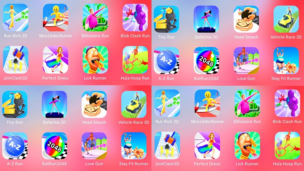 Billionaire Run,Blob Clash Run,Join Clash 3D,Perfect Dress,Lick Runner,Hula Hop Run,Tiny Run 3D,Ball