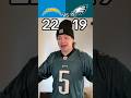 CHARGERS VS EAGLES RECAP😳🤣🏈 #nfl #football #chargers #eagles #skit #funny