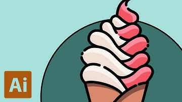 Flat Design Ice Cream (Speed Art) | Adobe Illustrator