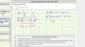 Solve a Linear Equation with One Fraction 4/5x+2=-6