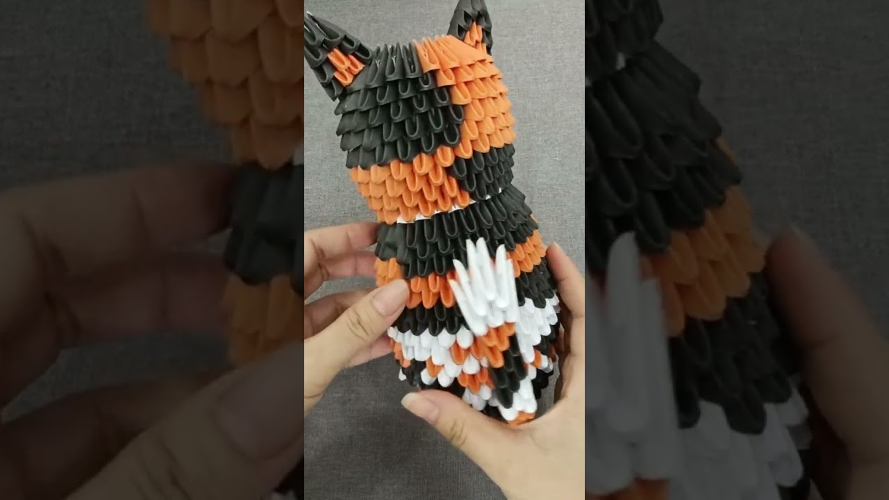 Оригами в 3D-формате: кошка ♥️ 