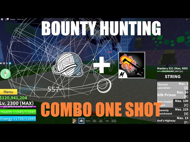 Best String one shot combo + Bounty Hunt』 l Roblox, Blox fruits update 15