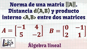 Producto interno entre matrices, la norma de una matriz, distancia entre matrices | La Prof Lina M3