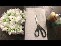 How to Make Jasmine Garland (Gajra) with Tissue Paper /DIY Jasmine Flowers/Tissue Paper Garland