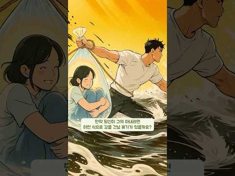 아내가 강을 안전하게 건너도록 도운 남편의 기발한 아이디어