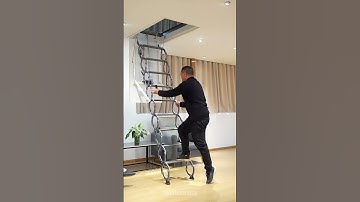 Electric attic stairs with handrails remote control ceiling folding telescopic #homegadgetshaven