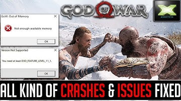 God Of War Crashing, D3D_Feature_Level 11_1 Error, Not Enough Memory Error, Performance Issues(Fix)