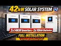 Power Max Full Solar Setup | 3 Inverters 14KW + 2 Batteries 10KW | Big Solar System