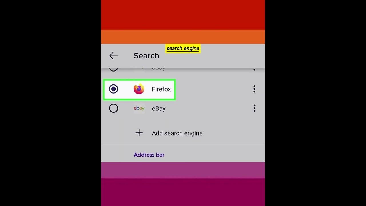 How to change browser search engine in firefox on mobile youtube