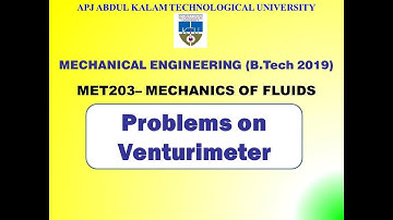 Problems on Venturimeter  | KTU - Mechanical - MET 203 MOF | Module 3 | Part 5