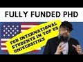 Fully Funded PhD for International Students in Top US Universities