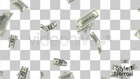 $100 Money Bills Raining Down From Top to Bottom - Motion Graphics