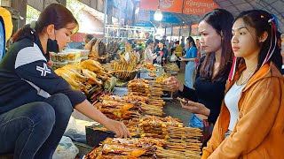 Best Countryside Street Food in Cambodia  Chicken, Seafood, Fish, Palm Cake, Frog, Shrimp, & More