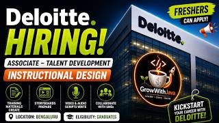 Deloitte Hiring 2026 🔥 Associate Instructional Designer | Freshers | Any Graduate | Bengaluru