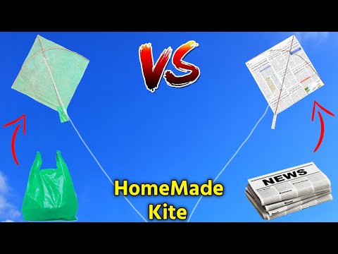 Newspaper kite Vs plastic bag kite , how to make kite , patang kese banate he , patangbazi , lootera