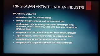 PEMBENTANGAN LAPORAN LATIHAN INDUSTRI