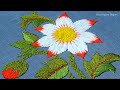 White Embroidery Flowers, Hand Embroidery White Flower, 1280X720 px Embroidery Video, Embroidery-242